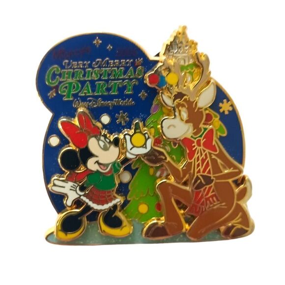 Disney Pin Mickeys Very Merry Christmas Party 2006 Minnie Mouse Reindeer 3D Y2K. - Picture 1 of 13